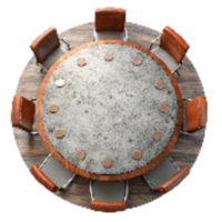 serene creative Round Conference Table Top View Isolated Element premium png