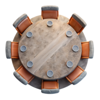 elegant minimalist Round Conference Table Top View Isolated Element premium png