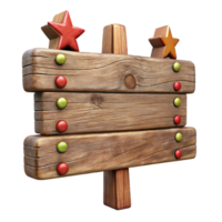 impressive classic Rustic Wooden Christmas Sign Isolated on Transparent Background png