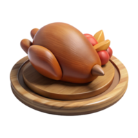 dramatic modern Rustic Wooden Thanksgiving Turkey Platter Isolated on Transparent Background genuine png
