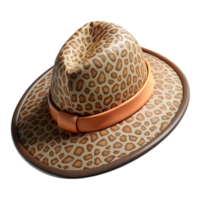 stunning traditional Safari Hat with Leopard Print Band Isolated high quality png