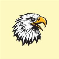 an eagle head on a yellow background vector