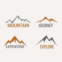 four mountain logos with the words mountain journey and adventure vector