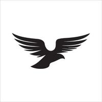 a black bird flying in the air on a white background vector