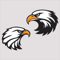 two bald eagle head logos on a white background vector