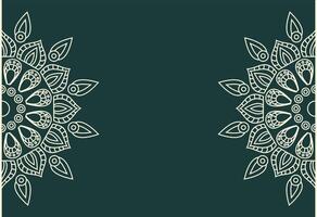 Ornament beautiful card with mandala. Geometric circle element made in green background vector