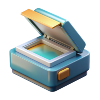 extraordinary minimalist Scanner with Document Feeder Top View Isolated Cutout authentic png