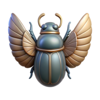 impressive rustic Scarab Beetle Winged Design Isolated original png