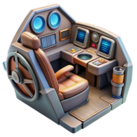 impressive artistic Sci Fi Spaceship Cockpit View Transparent Background high resolution png