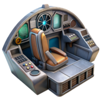 serene artistic Sci Fi Spaceship Cockpit View Transparent Background high resolution png