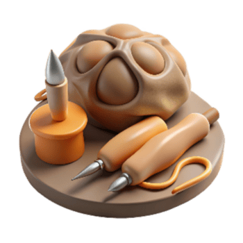 wunderbar abstrakt Bildhauerei Werkzeuge Lehm und Draht ausgeschnitten Original- png