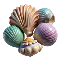 beautiful minimalist Seashell Collection Isolated with Various Shapes high resolution png