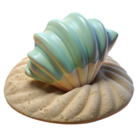 elegant artistic Seashell on Sandy Beach Isolated Element high resolution png