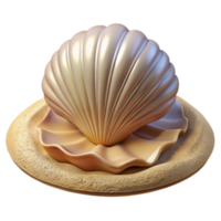 magnificent rustic Seashell on Sandy Beach Isolated Element png