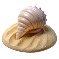 impressive rustic Seashell on Sandy Beach Isolated Element original png