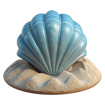 elegant modern Muschel ausgeschnitten isoliert auf Weiß Sand detailliert png