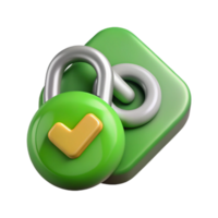 maravilloso clásico seguro conexión icono con verde enlace separar alto resolución png