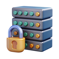 impressive abstract Secure Data Center Icon with Server Racks and Lock Cutout high resolution png
