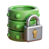 impressive creative Secure Data Storage Icon with Green Lock Cutout authentic png