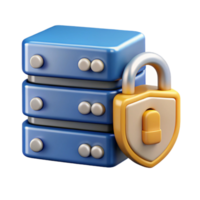 elegant abstract Secure Data Center Icon with Server Racks and Lock Cutout premium png