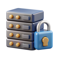 impressive modern Secure Data Center Icon with Server Racks and Lock Cutout exclusive png