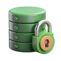 impressive creative Secure Data Storage Icon with Green Lock Cutout high resolution png