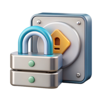 wonderful creative Secure Data Storage Icon with Green Lock Cutout high quality png