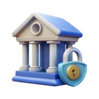 extraordinary rustic Secure Online Banking Icon with Bank Building and Lock Transparent Background png