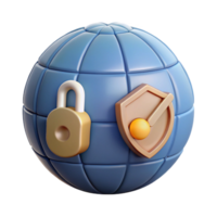 dramatic artistic Secure Vpn Connection Icon with Globe and Key Transparent Background Element exclusive png