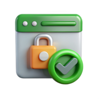 impressive rustic Secure Website Icon with Green Checkmark Transparent Background Element detailed png