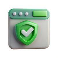 dramático moderno seguro local na rede Internet ícone com verde marca de verificação transparente fundo elemento Alto qualidade png