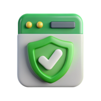 wonderful creative Secure Website Icon with Green Checkmark Transparent Background Element professional png