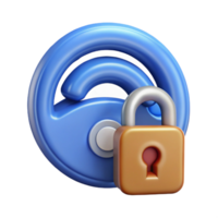 vibrant vintage Secure Wireless Network Icon with Wi-fi Symbol and Lock Isolated on White authentic png