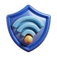 serene abstract Secure Wireless Network Icon with Wi-fi Symbol and Lock Isolated on White authentic png