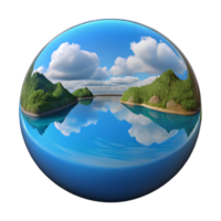 impressive rustic Serene Lake Reflection Cutout with Blue Sky exclusive png