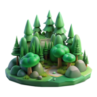 impressive rustic Serene Forest Landscape with Green Hues Transparent Background genuine png