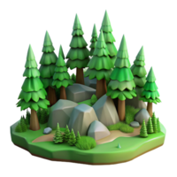 extraordinary rustic Serene Forest Landscape with Green Hues Transparent Background detailed png