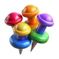 dramatic abstract Set of Colorful Drawing Pins Transparent Background premium png