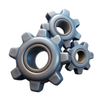 magnificent minimalist Set of Gears Top View Isolated png