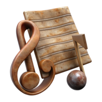 serene modern Sheet Music Notes and Clef Transparent Background high resolution png