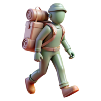 elegant abstract Silhouette Hiker with Backpack Isolated high resolution png