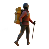 vibrant rustic Silhouette of Hiker at Sunset Transparent Background genuine png