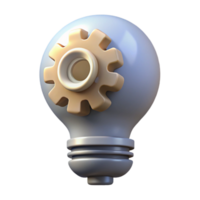 magnificent abstract Silhouette of Lightbulb with Gears Isolated high quality png