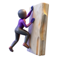 serene modern Silhouette of Person Climbing Mountain Achievement Symbol Transparent Background authentic png