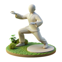 vibrant rustic Silhouette of Person Practicing Tai Chi with Park Background Transparent Background png