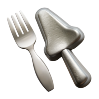 elegant abstract Silver Fork and Knife Cutout Transparent Background high resolution png