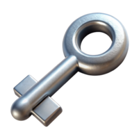 serene abstract Silver Key Angled View Transparent Background png