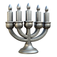 elegant minimalist Silver Hanukkah Candles Isolated on Transparent Background detailed png