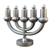 extraordinary rustic Silver Hanukkah Candles Isolated on Transparent Background premium png