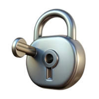 wonderful rustic Silver Key in Lock Isolated Element original png